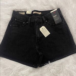Levi's Black High-Waist Mom Shorts